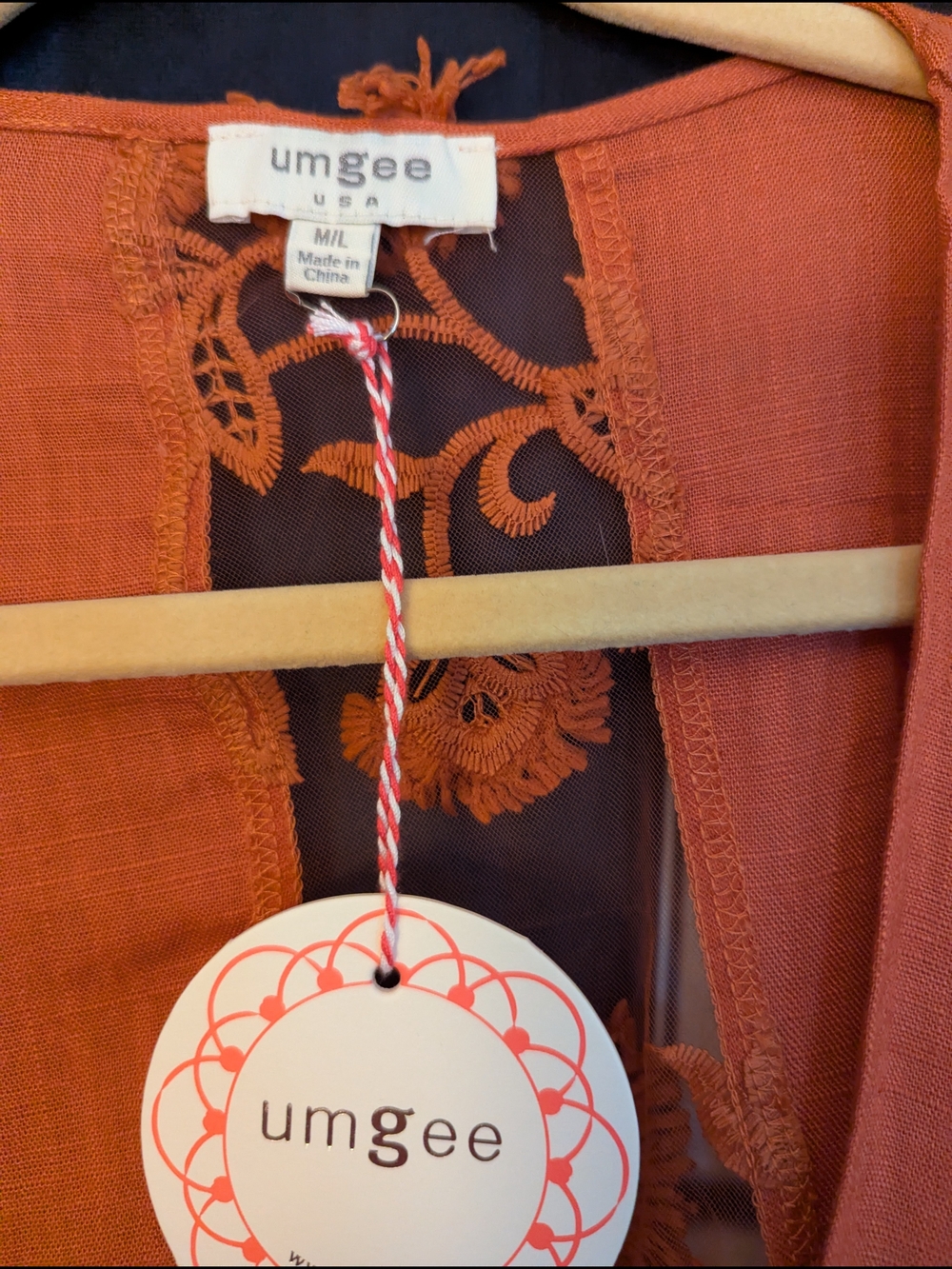 Canyon Clay Fall Is Coming Umgee Embroidered Kimono NWT - Picture 2 of 5
